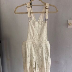 White lace overalls 🤍